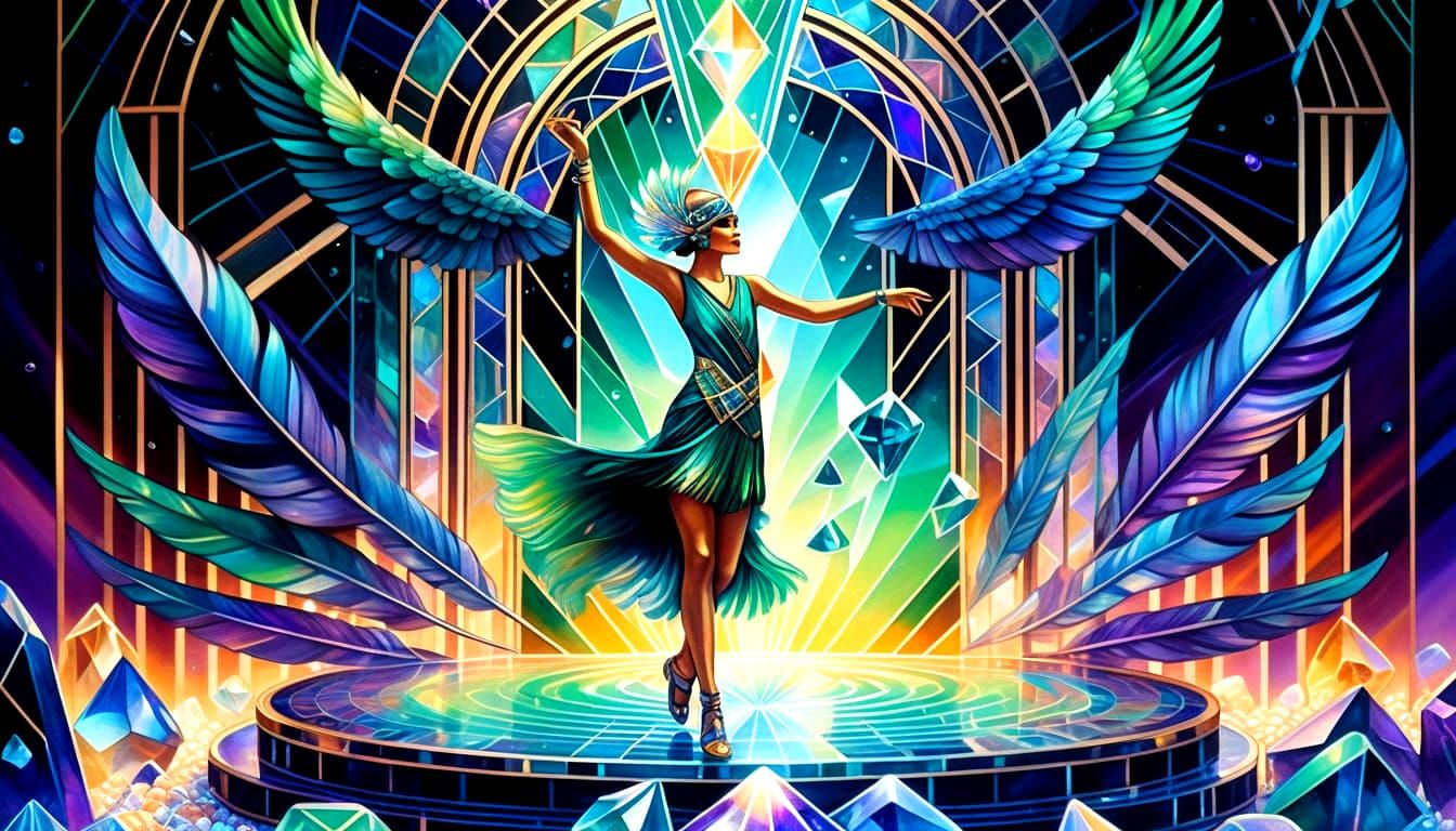 Celestial Speakeasy: Art Deco Meets Cosmic Surrealism