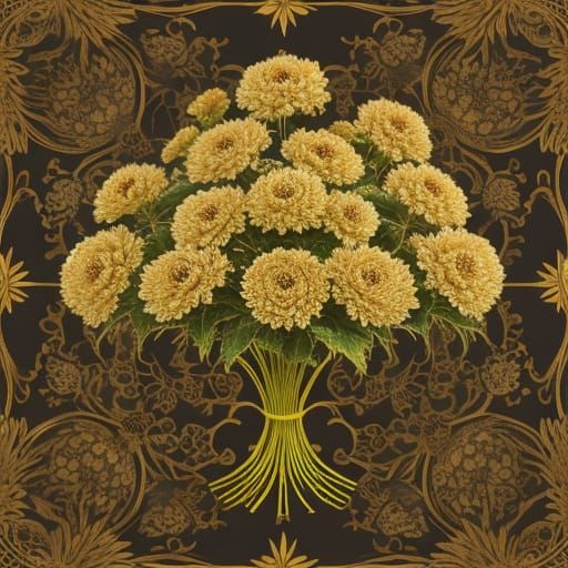 Baroque Chrysanthemum Flower in Grand Detail