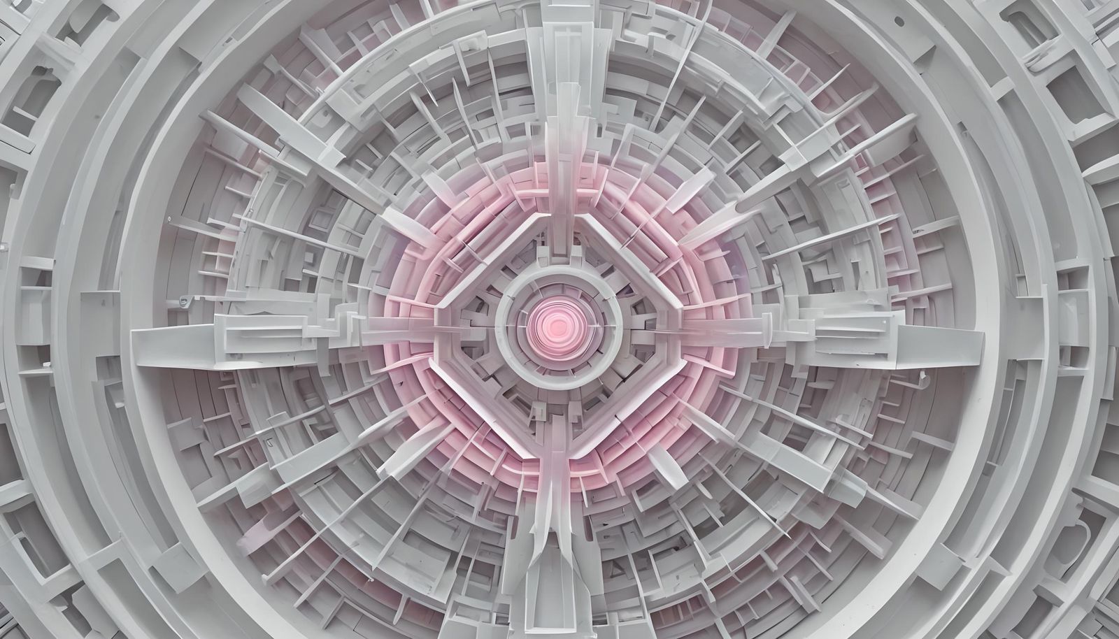 Colorful Geometric Illusion in Brutalist Sci-Fi Style