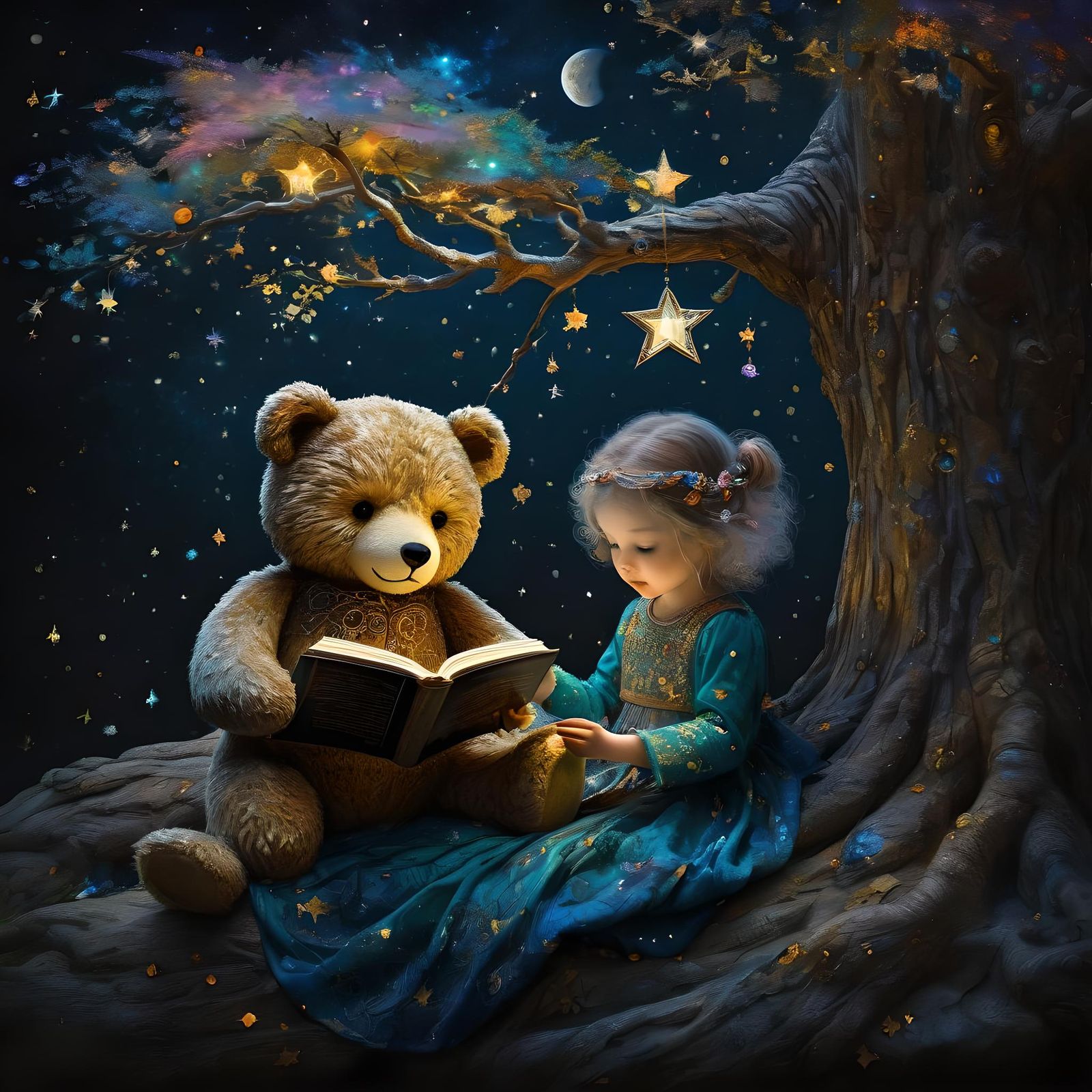 Teddy Reading a Bedtime Story
