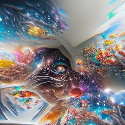 Holographic Cosmic Cat Vision by Pablo Amaringo