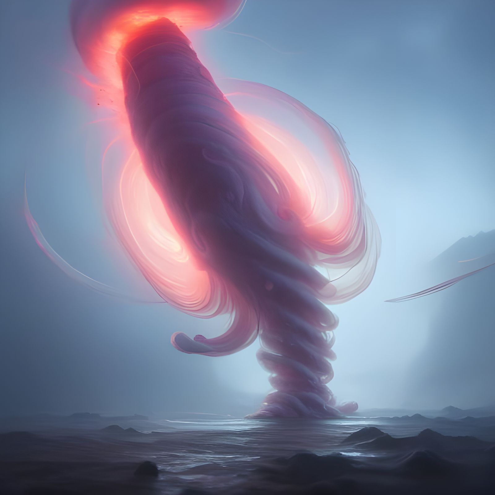 Epic Jellyfish Tornado Digital Illustration