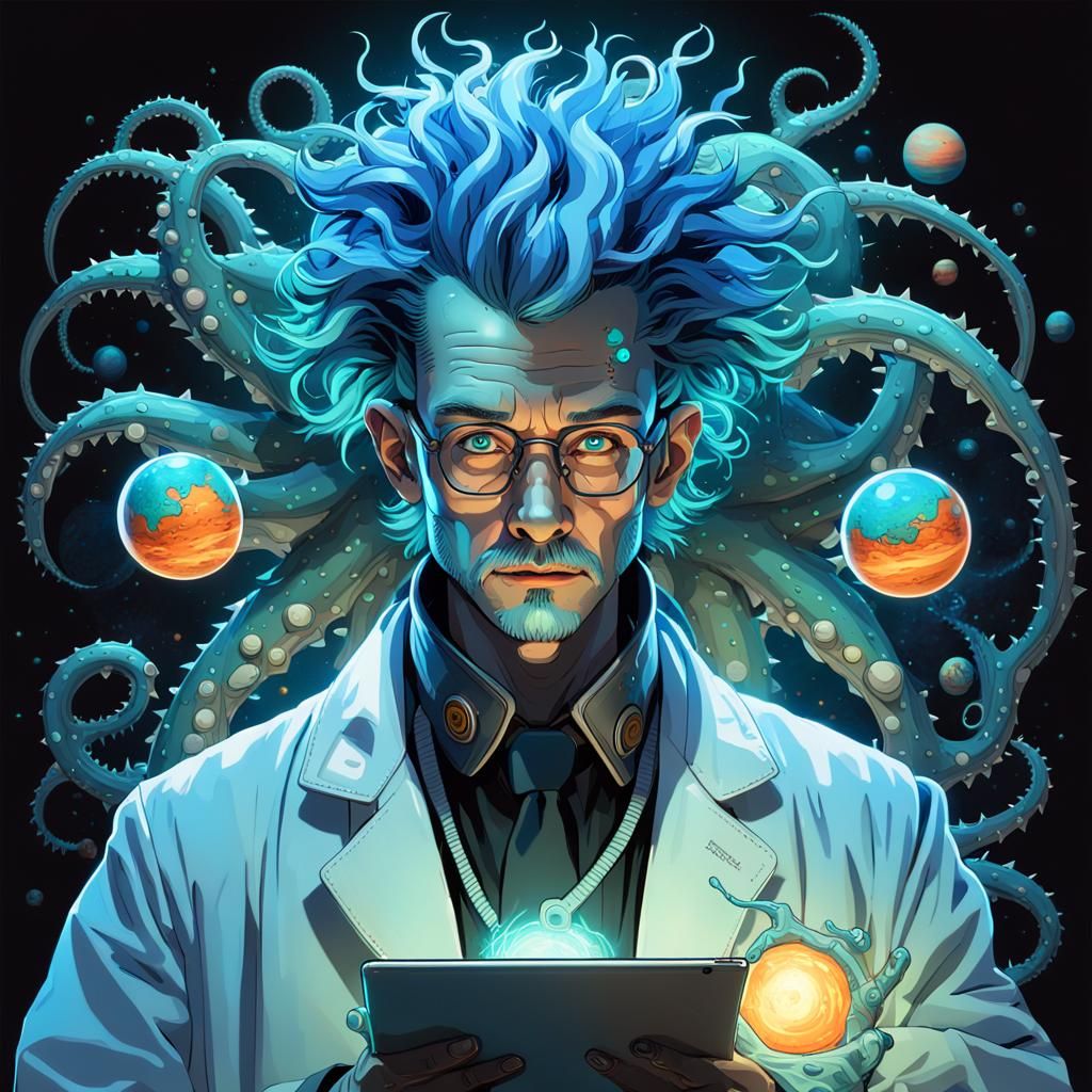 Sci-Fi Portrait: Cyborg Architect with Neon Accents