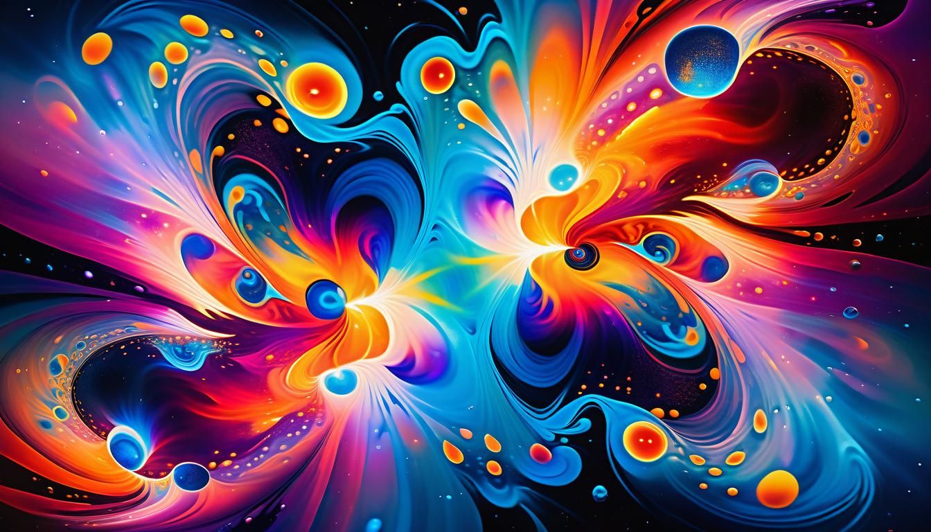 Surreal Cosmic Art: Swirling Plasma Stars in Tunnels