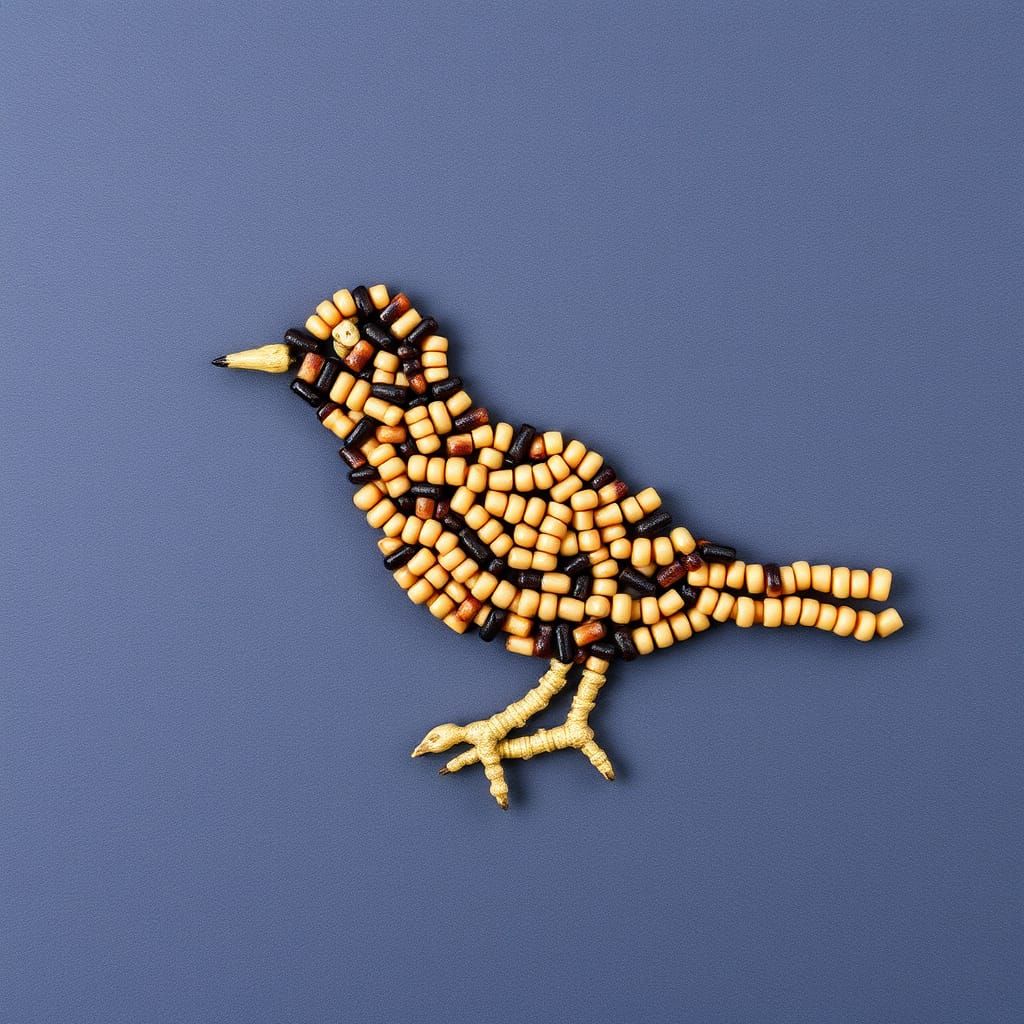 Surreal Bird Made of Worms