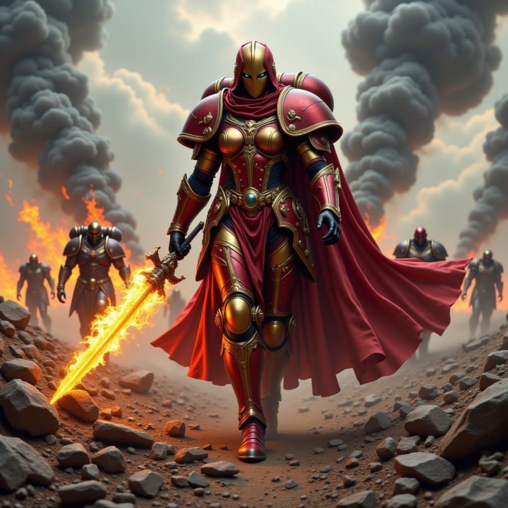 Victorious Adepta Sororitas in Gothic Sci-Fi Style