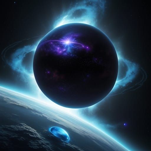 Vivid Fantasy Planet in Nebula, Epic Space Art