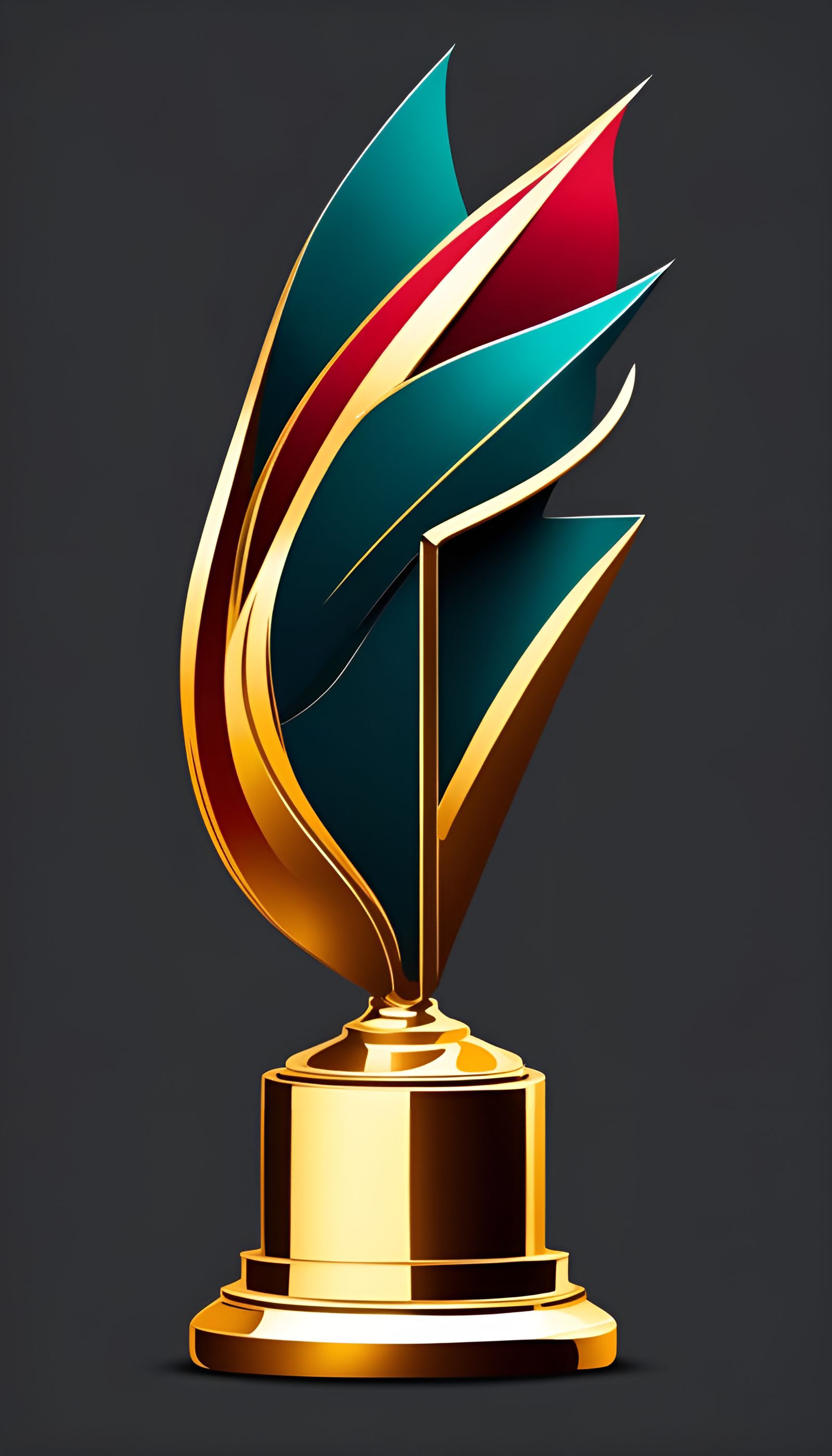 Minimalist Trophy Design for Tattoo in Comic Art Style
