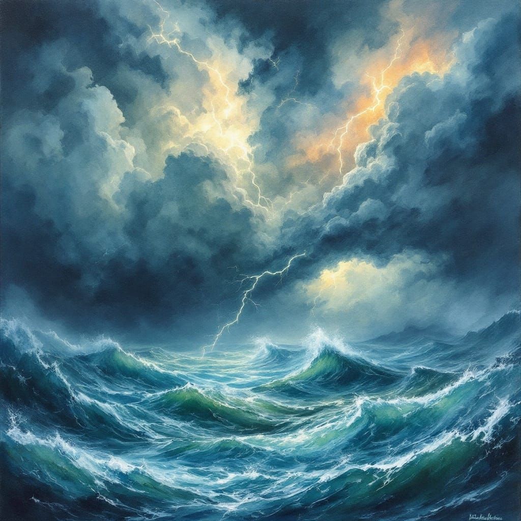 Vibrant Watercolour Stormscape