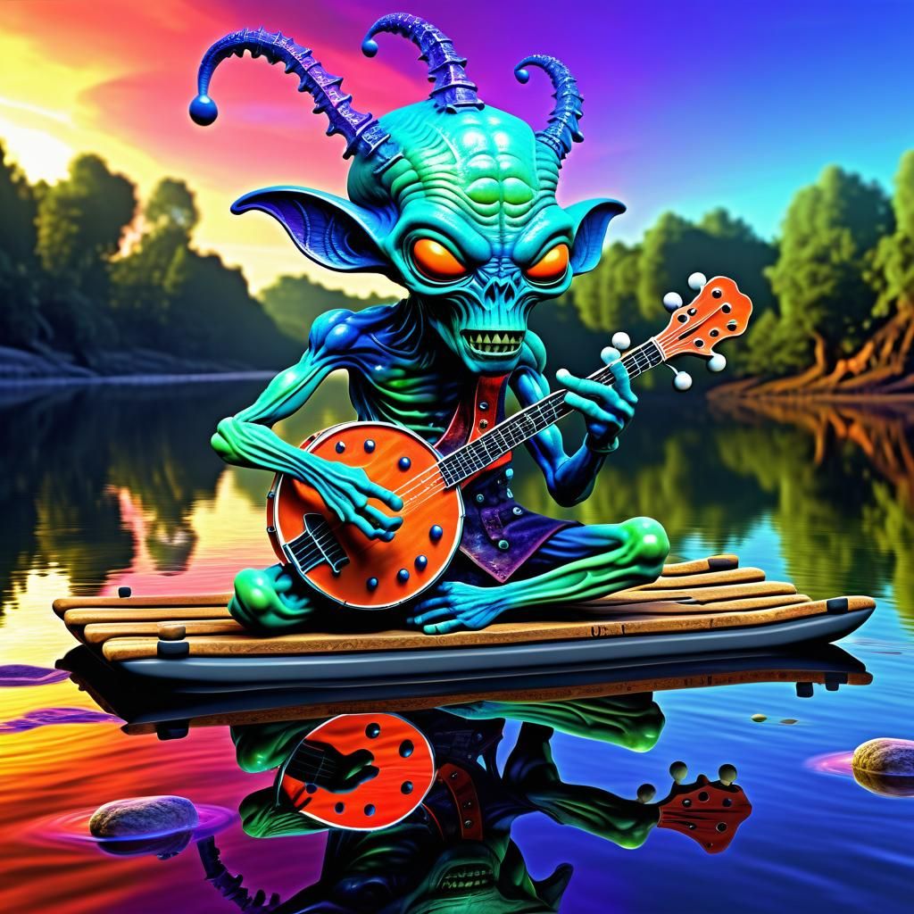 Alien Demon's River Serenade in Mandelbulb Style