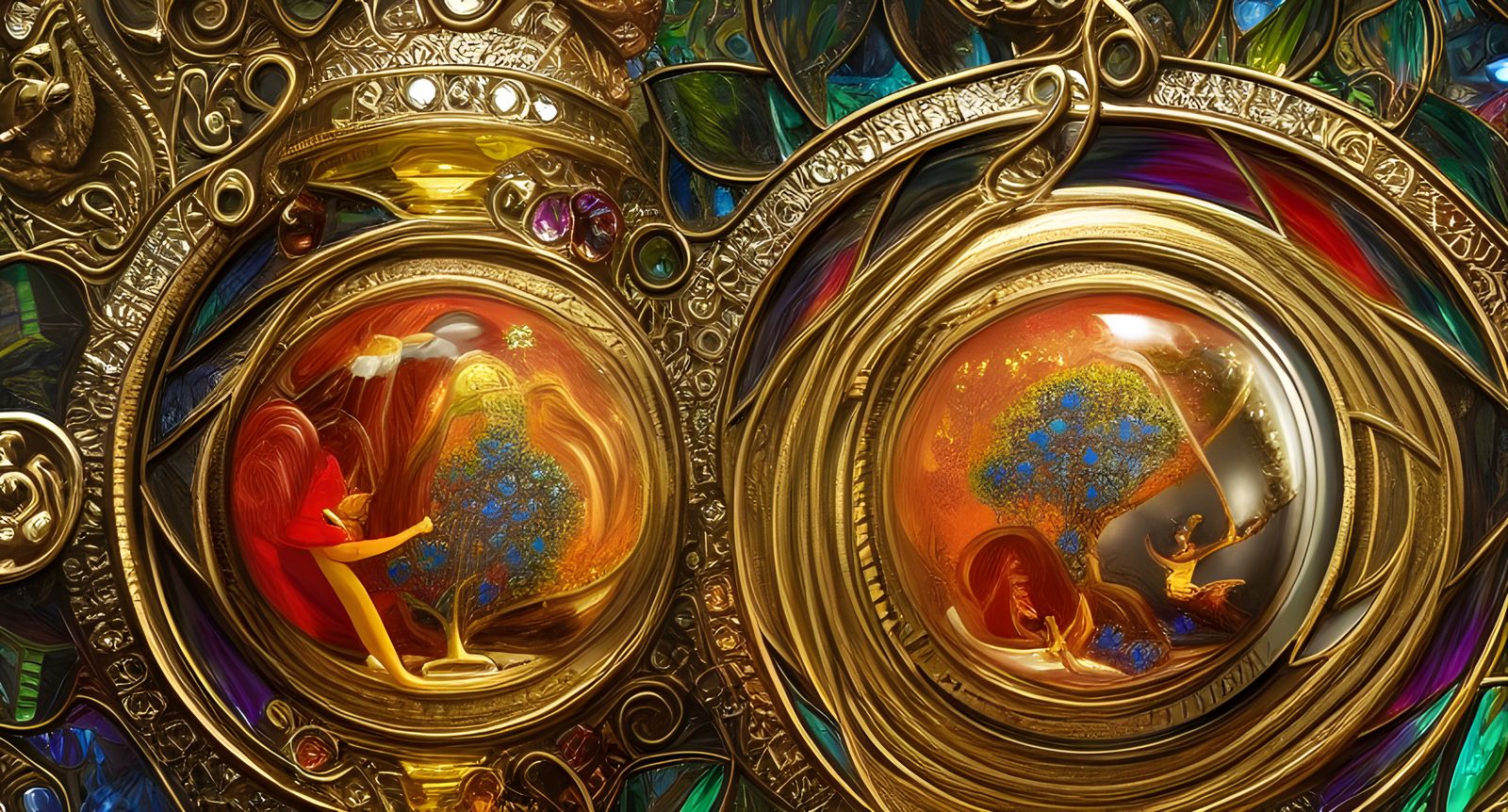 Luxury Crystal Blue Apples in Fabergé Style