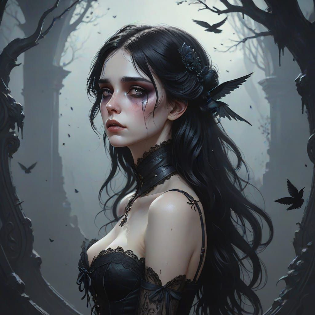 Ethereal Fairy in Mourning Attire