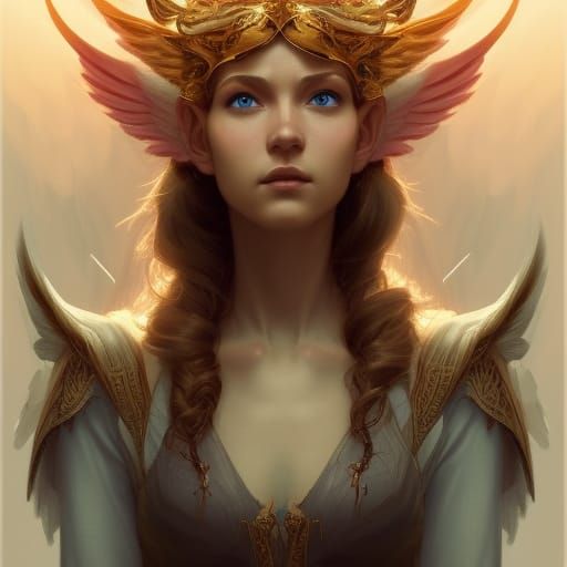Angelic Elf Portrait in Hyperdetailed Digital Art