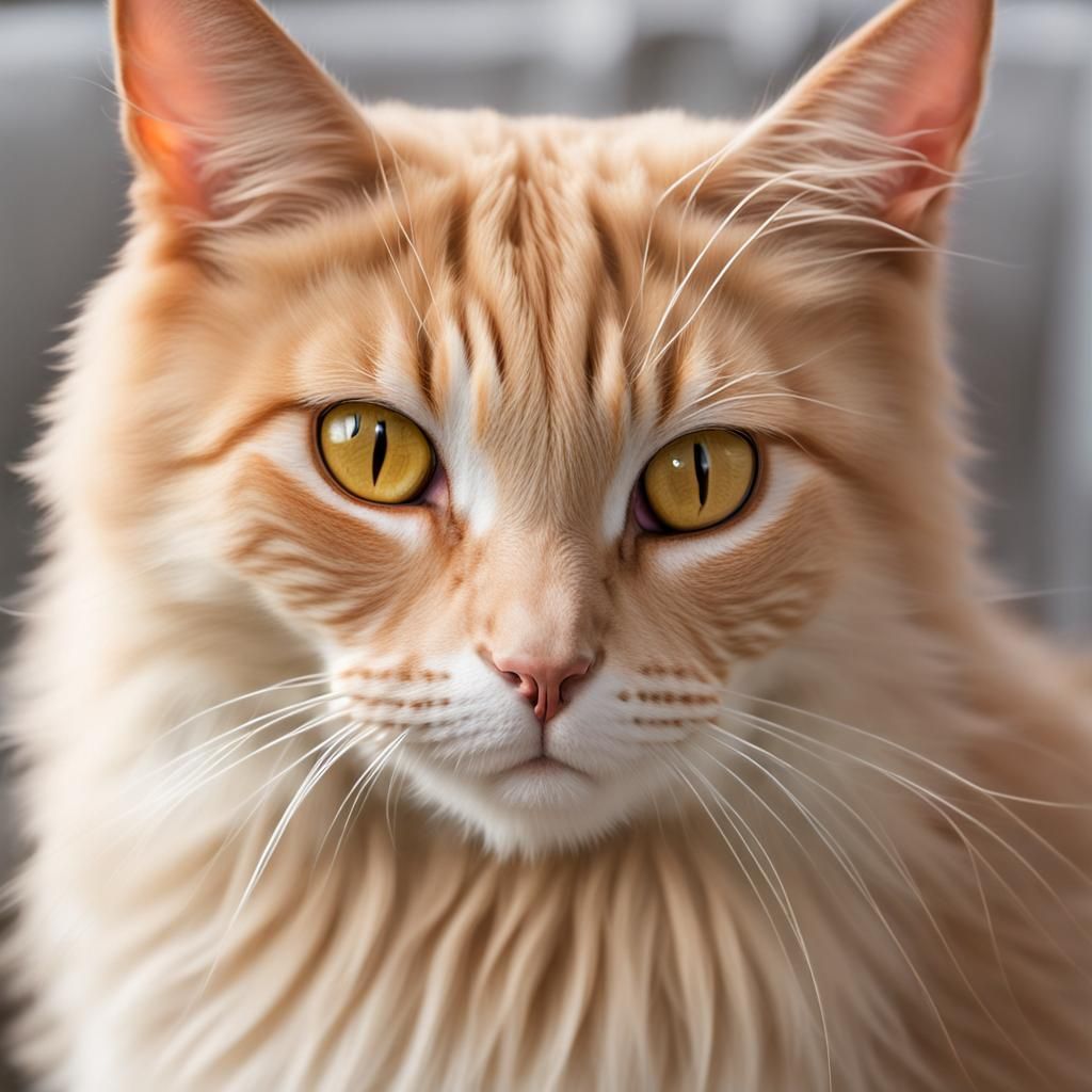 Cream and Red Cat with Golden Eyes