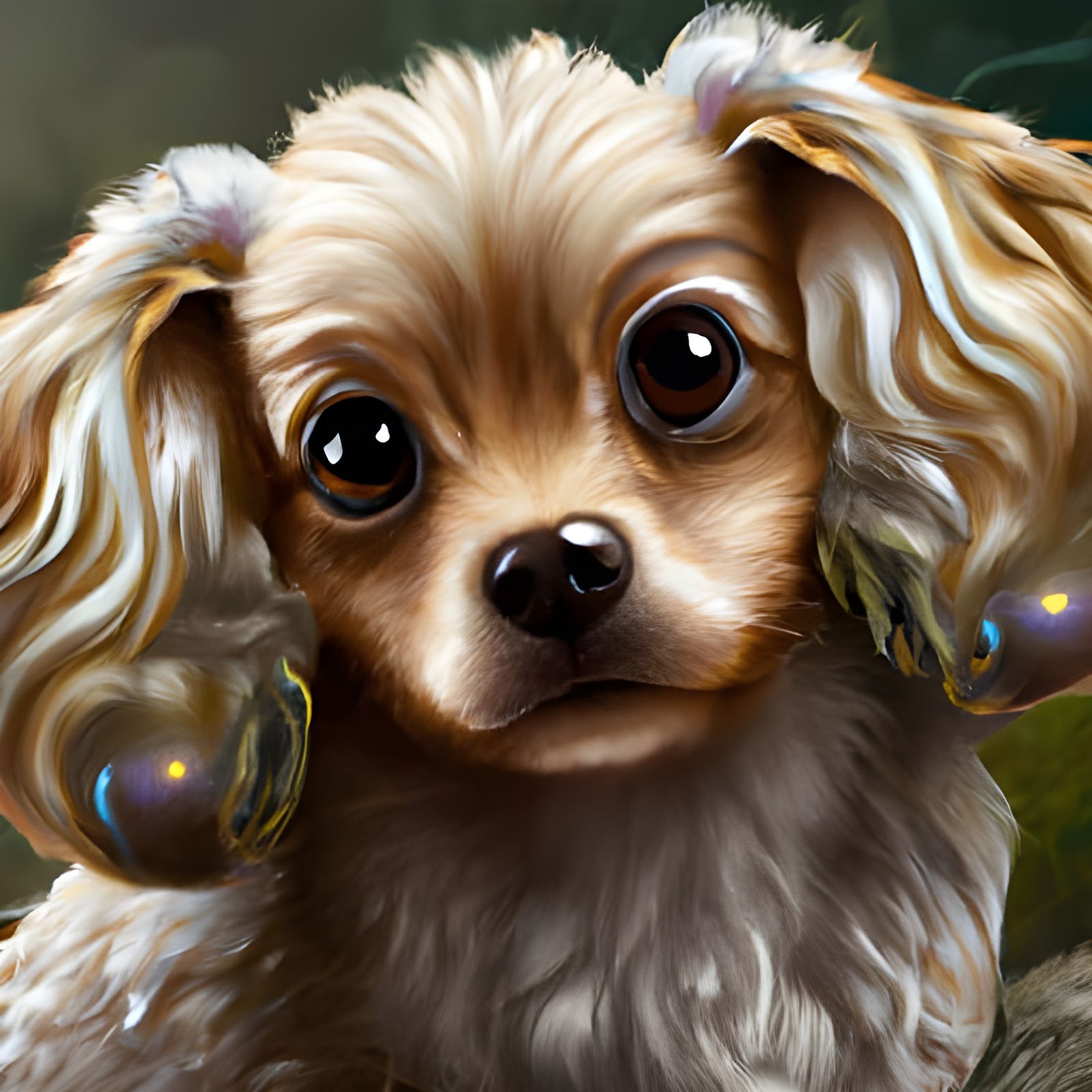 Cute Dog Portrait in Detailed Fantasy Art