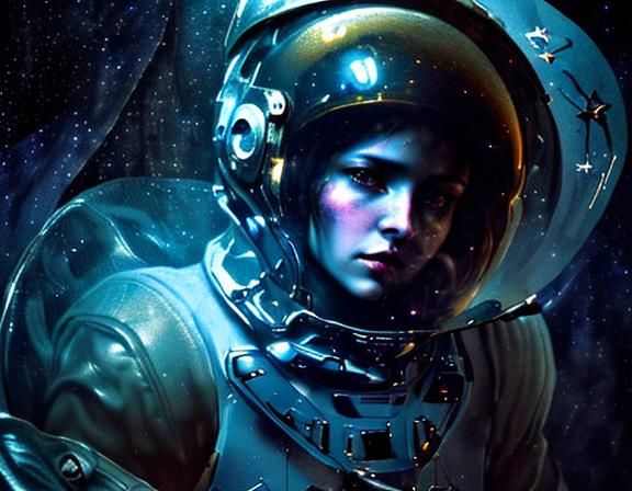 Gingerbread Spaceman in Starry Fantasy Art