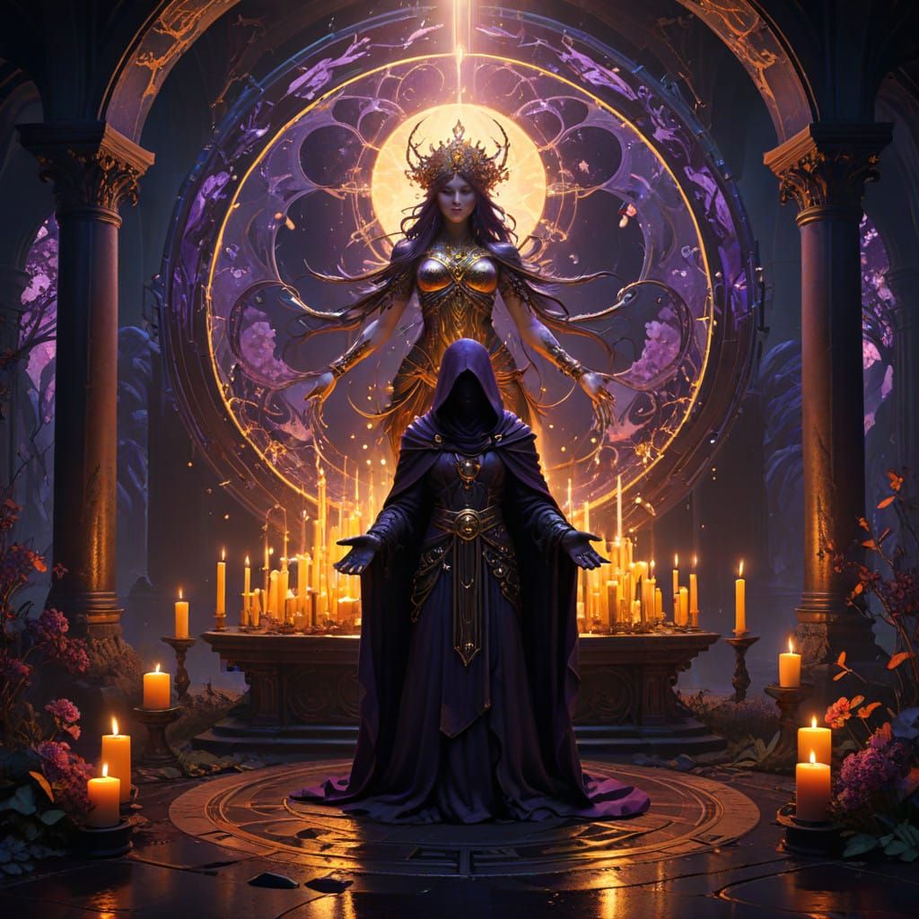 Mystical Summoning Circle Unveils Dark Fantasy God