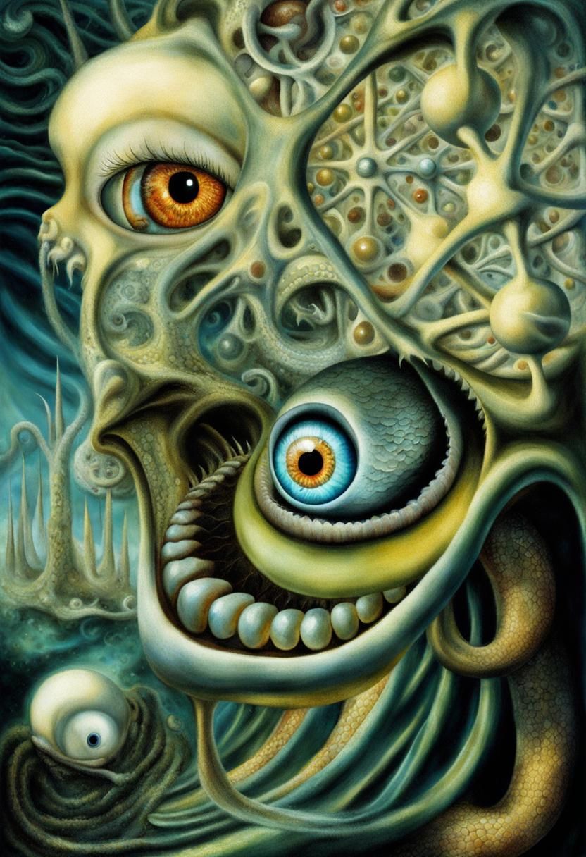 Surreal Eel Feast: A Digital Painting