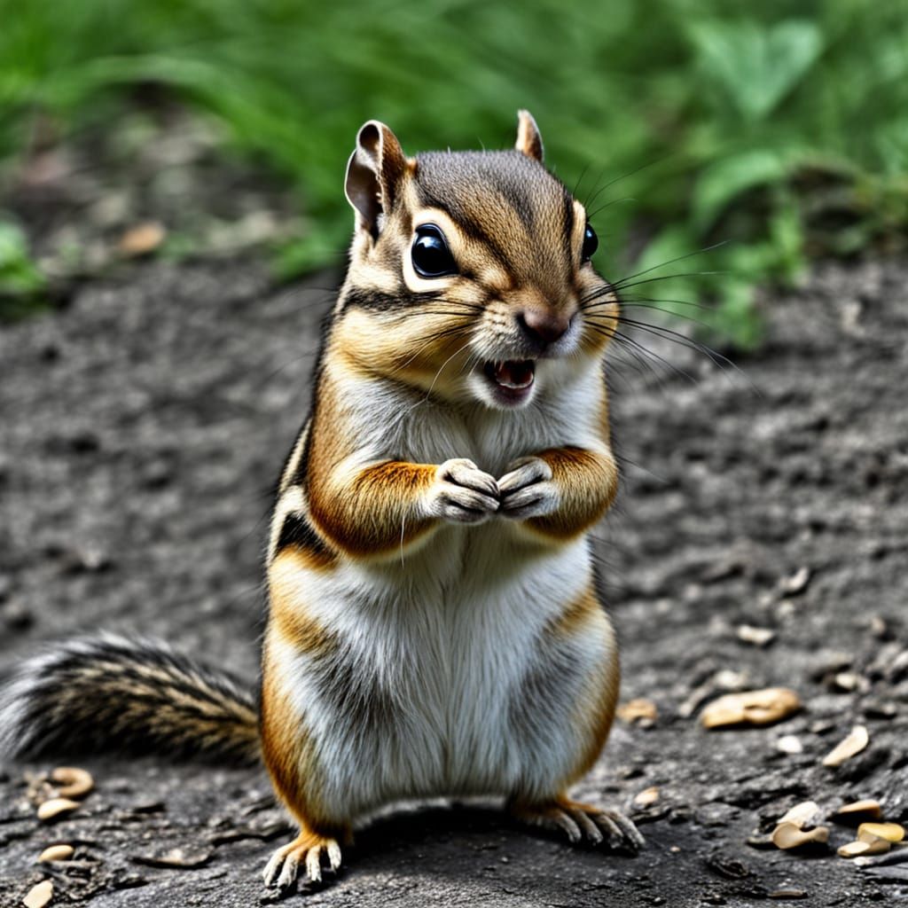 A Chipmunk in a Forest Landscape