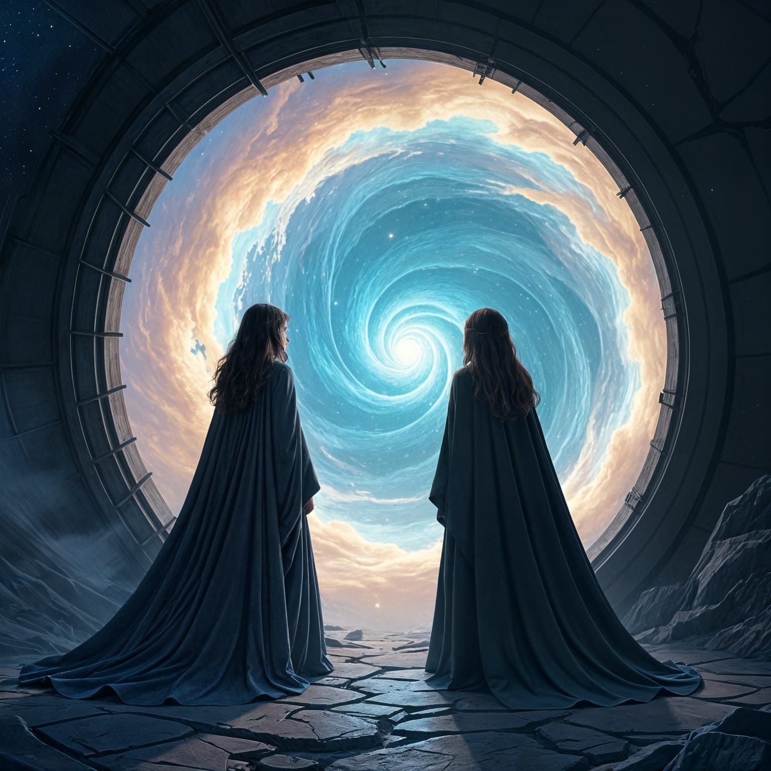 Surreal Infinity Inside Singularity Seen Through Keyhole