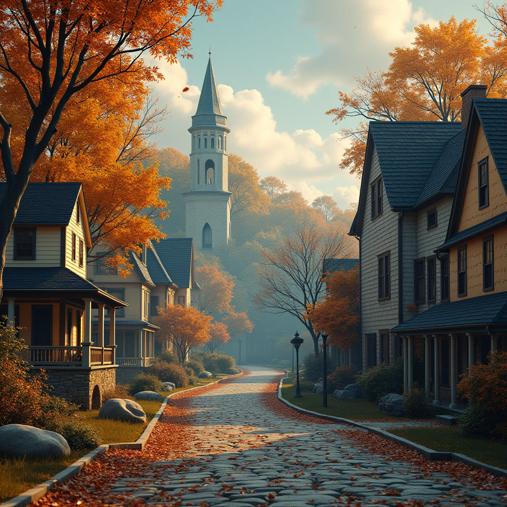 Enchanting Autumn Scene in Virginia as Concept Art