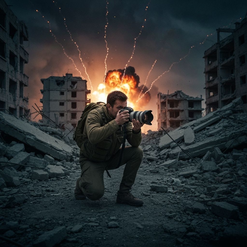War Photographer in Destroyed City: Cinematic Realism