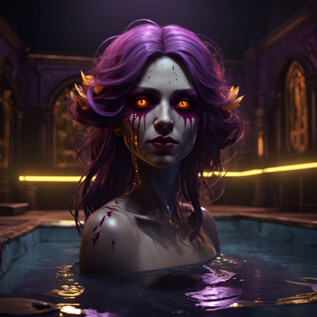 An old tethered rag doll  with glowing red eyes ,being dragg...