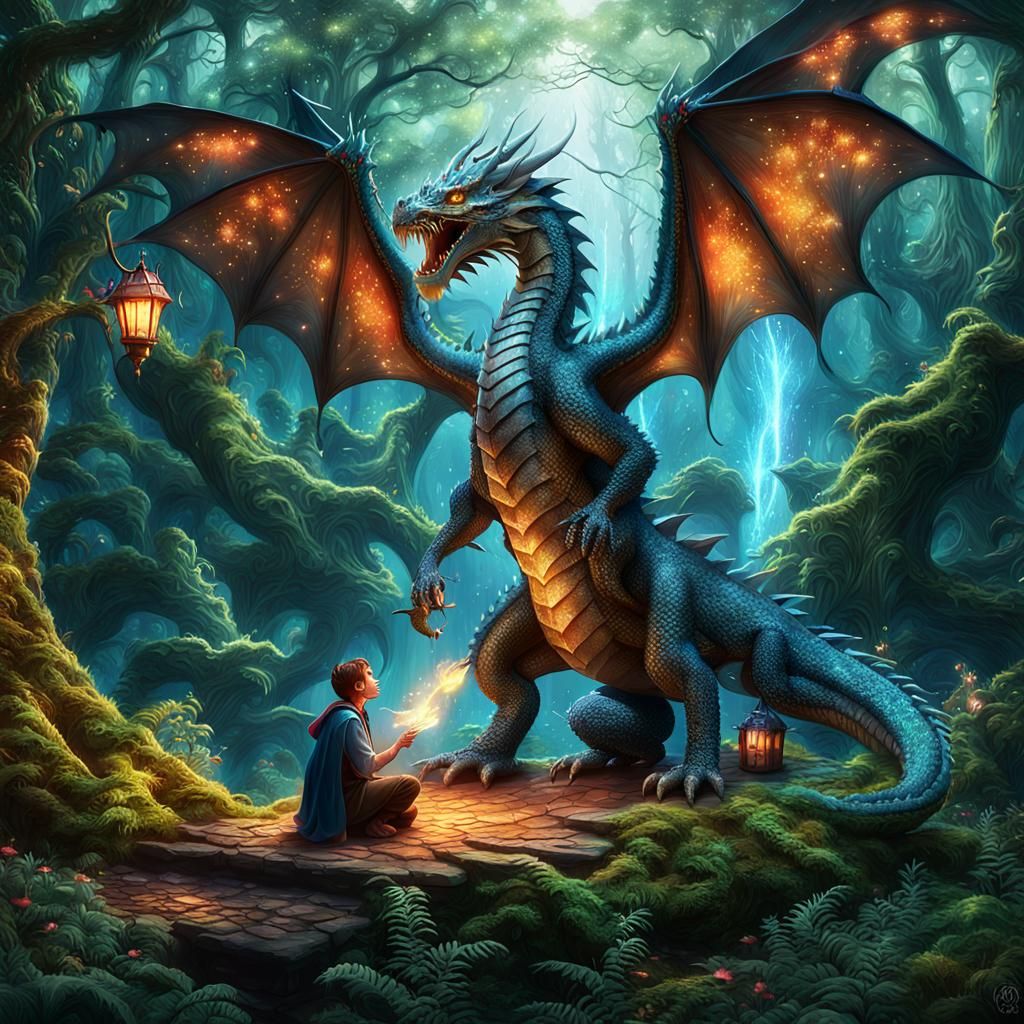 Dragon and Enchanted Forest: Epic Digital Matte Painting