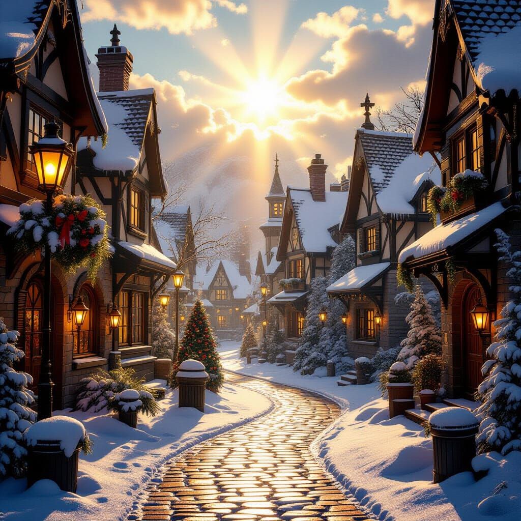 Sunlit Christmas Book Page in Mysterious Location