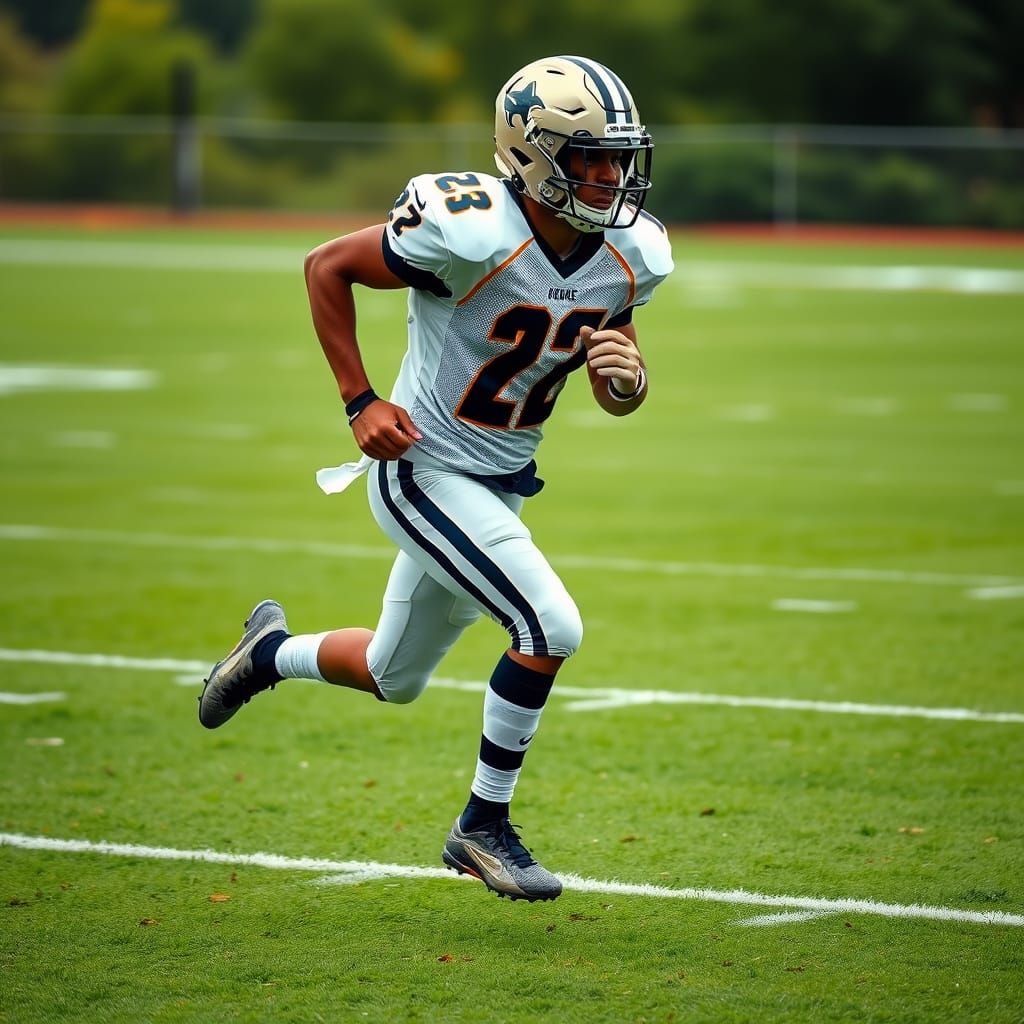 Photorealistic Football Player on Field