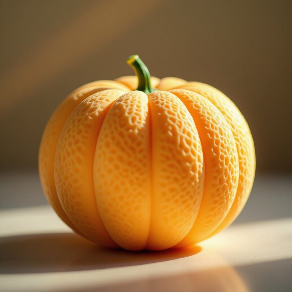 Ethereal Cloud Cantaloupe Melon Photographed in Studio