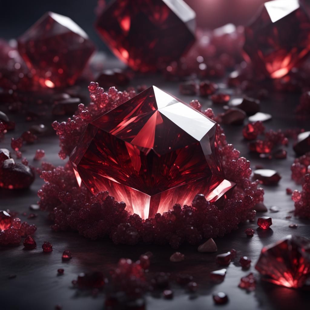 Garnet Crystal: Supernatural Epic Digital Painting