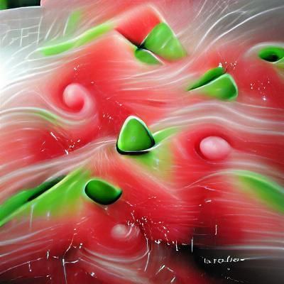 Abstract Watermelon Sugar Acrylic Airbrush Art
