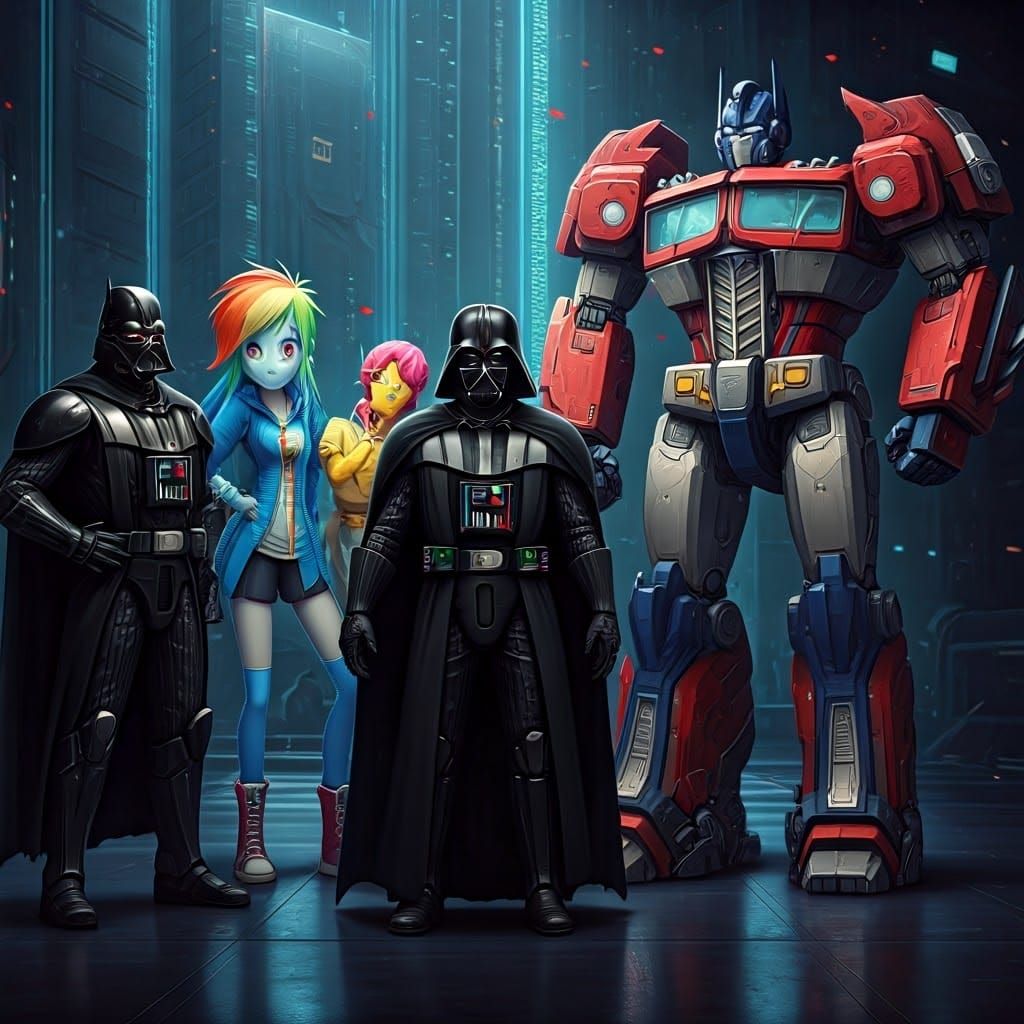 Sci-Fi Birthday Celebration with Heroes in Anime Style