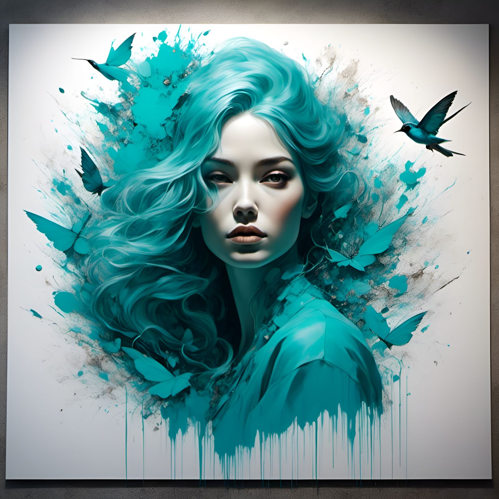 Gorgeous Woman in Turquoise Blouse: Hyperrealistic Portrait