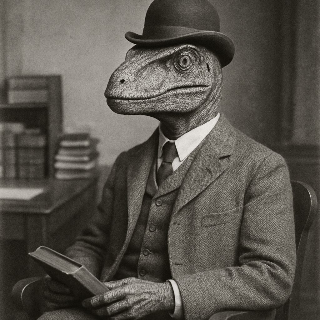 Velociraptor Gentleman: Early 1900s Style Portrait