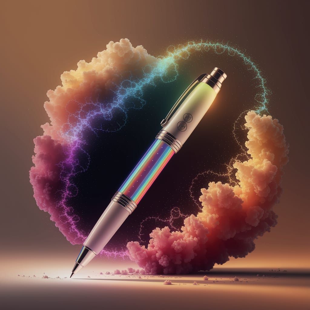 Glow in the Dark Rainbow Pen in Cosmic Nebula