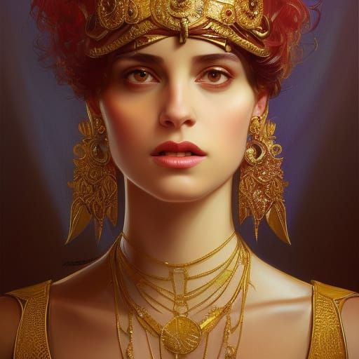 Salome, Jewish Princess Portrait in Art Nouveau Style