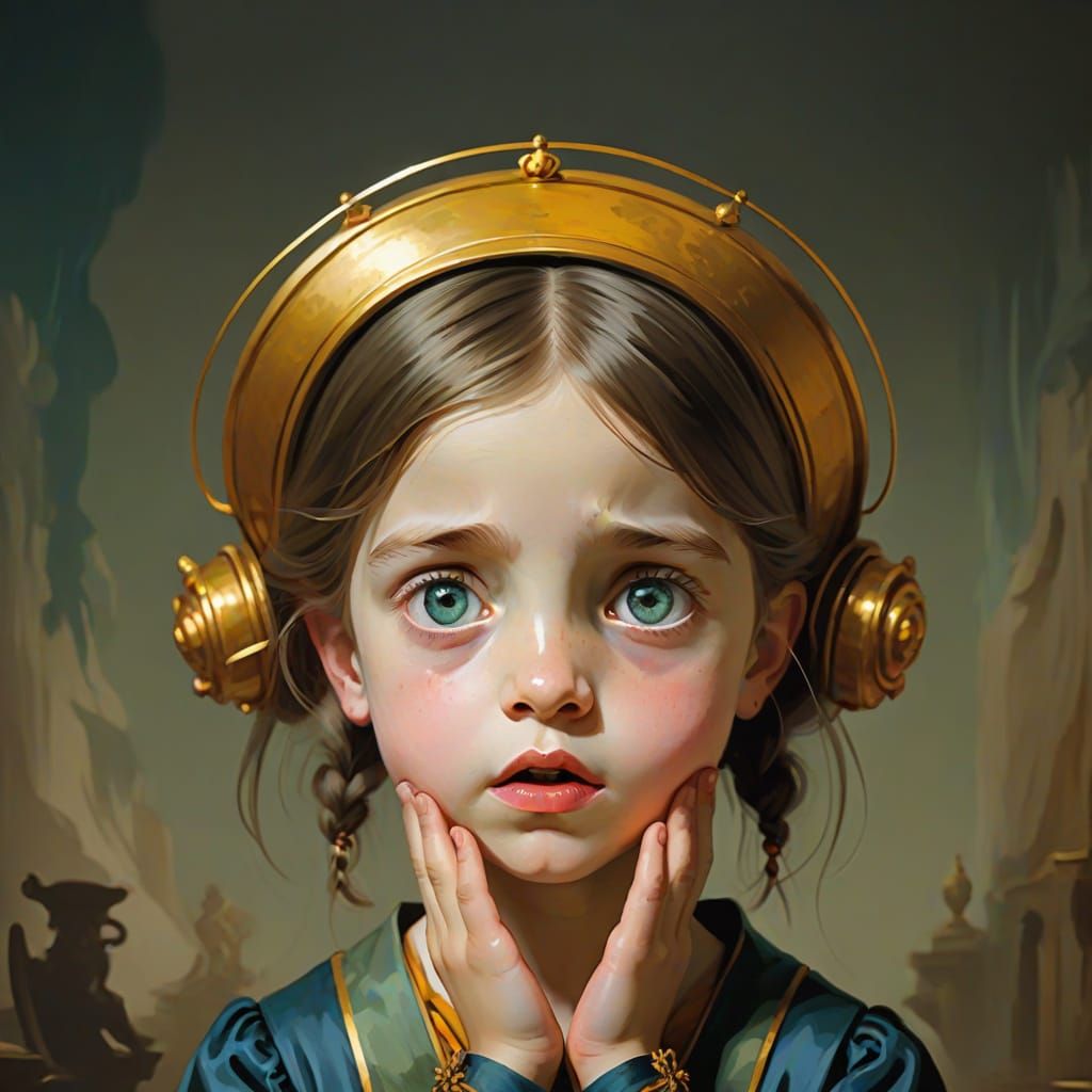 Two Young Girls Share a Silent Understanding in Royal Court