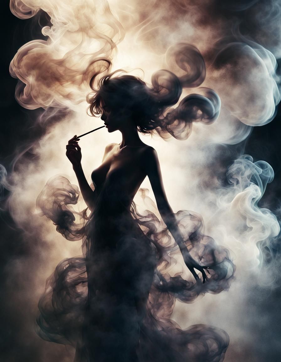 Ethereal Smoke Apparition: a Fantasy Anime Key Visual
