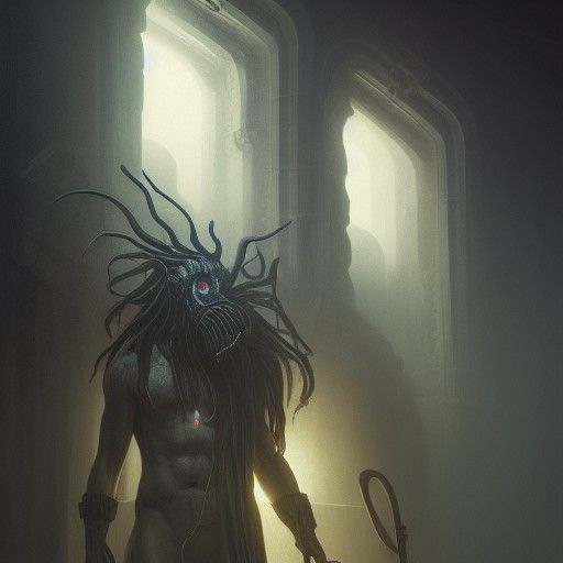 Eldritch Cultist in Baroque Hyperrealism