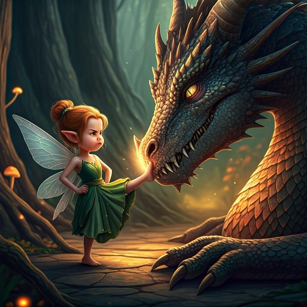 Tiny Fairy Kicks Downsize Dragon with Fury