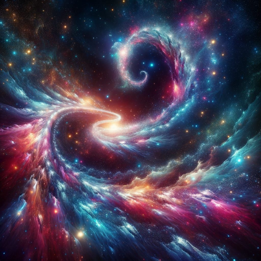 Cosmic Serpent Slithers Through Ethereal Starlight