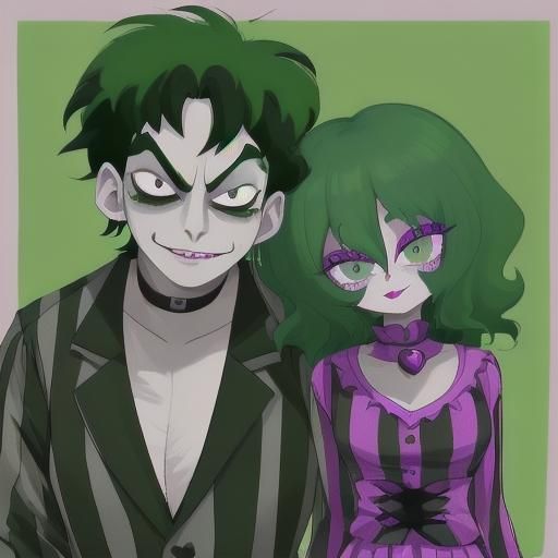 Lydia and Beetlejuice Cartoon Characters