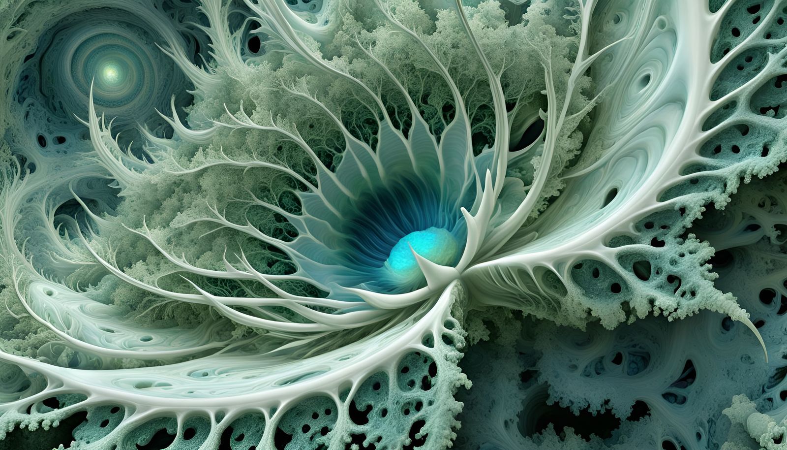 Psychedelic Fractal Art Inspired by Bosch and Haeckel