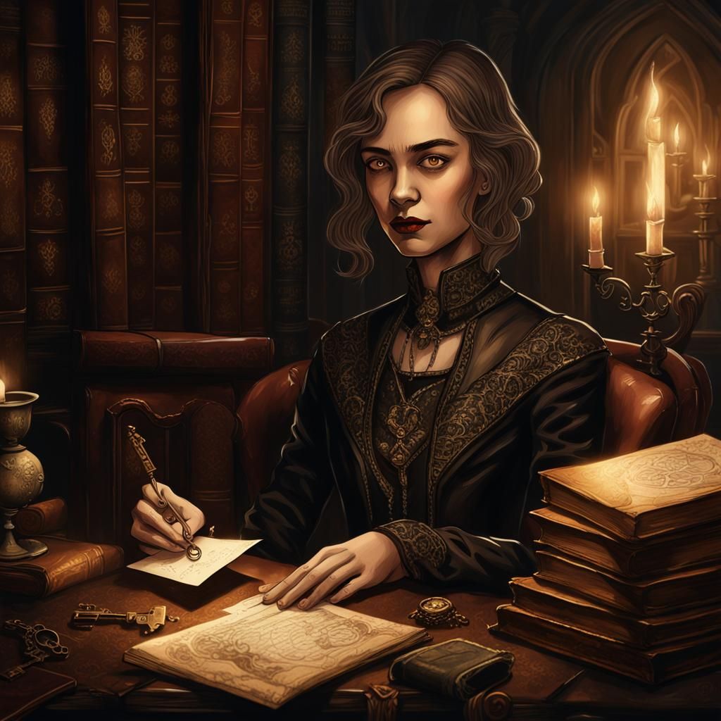 Keira Wayne Portrait in Gothic Illustration Style