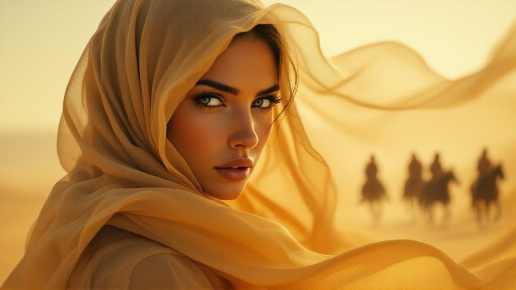 Golden Desert Majesty with Soft, Cinematic Realism