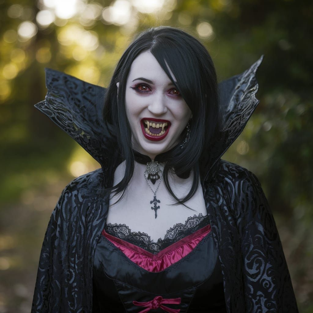 Japanese Gothic Vampire in Elegant Darkness