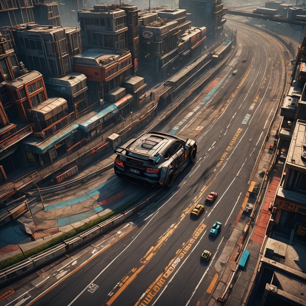 Detailed Auto Racing Track Concept Art