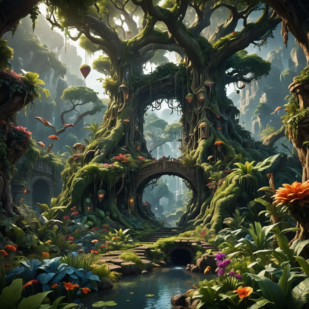 Lush Garden of Eden: Fantasy Concept Art